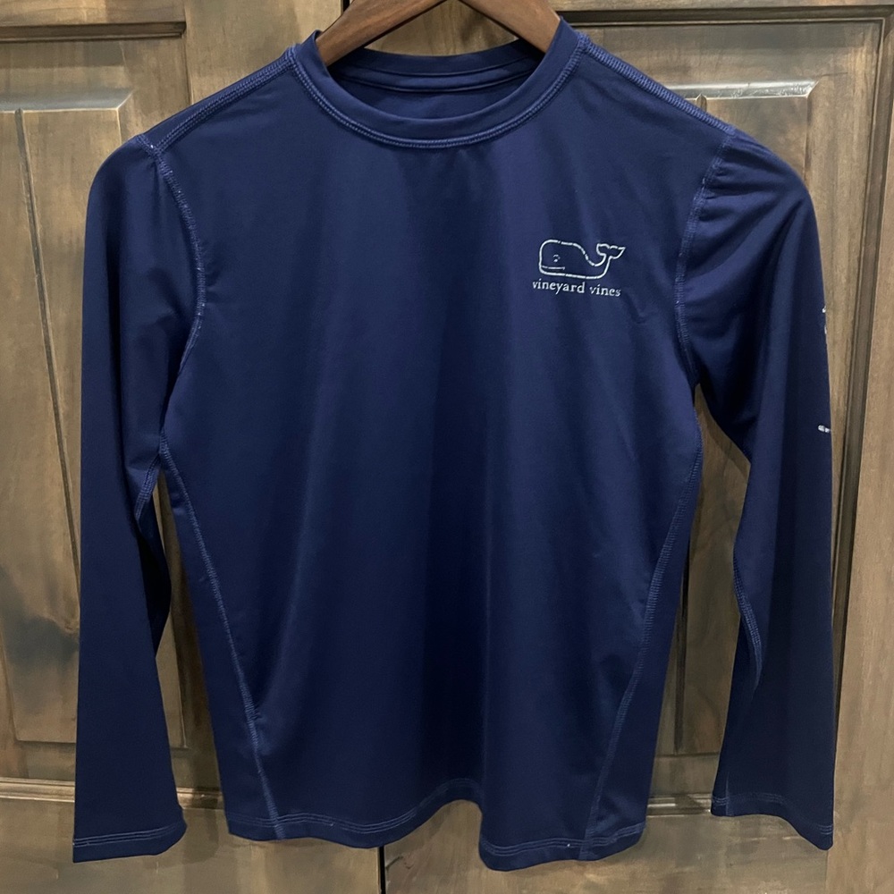 Boys Vineyard Vines Long Sleeve Performance Shirt | navy